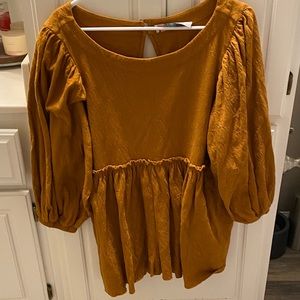 Free People Beach Balloon Sleeve Tunic | Rust